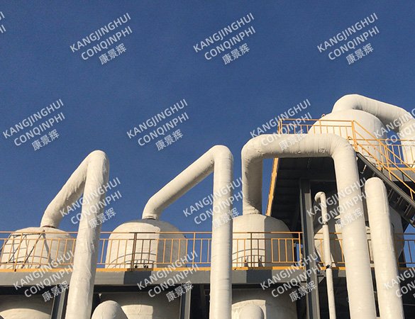 Aditivo para caucho, sulfato de sodio, aguas residuales con alto contenido de sal, 250 t/d, evaporador de placas de cuatro efectos