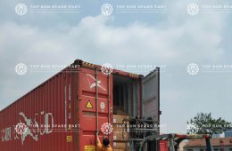Two 40HC containers XCMG and SEM wheel loader parts to Russia