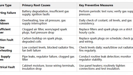 Common Failures and Preventive Measures for Gas Generator Sets