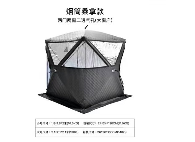 Glamping sauna tent construction site