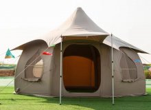 Pumpkin-shaped sauna tent, waterproof and weather-resistant design, suitable for camping and resort use