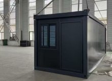 Portable container house with robust steel frame