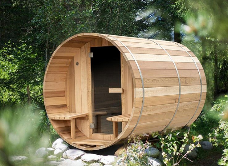 Barrel sauna for 4 to 6 people