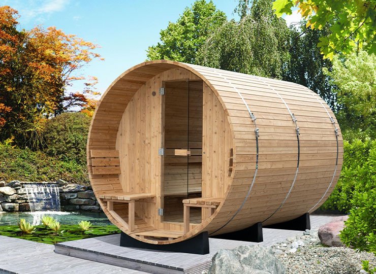 Barrel sauna for 4 to 6 people