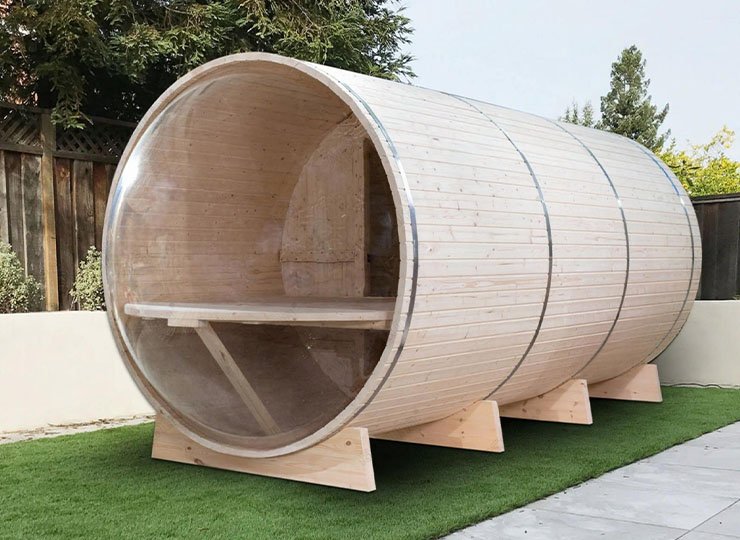 Changing room available Barrel sauna