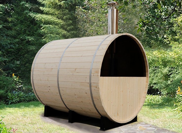 Barrel sauna for 4 to 6 people