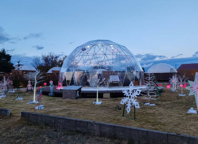 Large PVC dome tent with galvanized steel frame for outdoor events