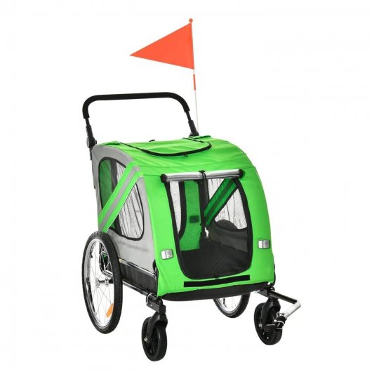 2-in-1 Pet Stroller Cart Bicycle Carrier Attachment for Travel 