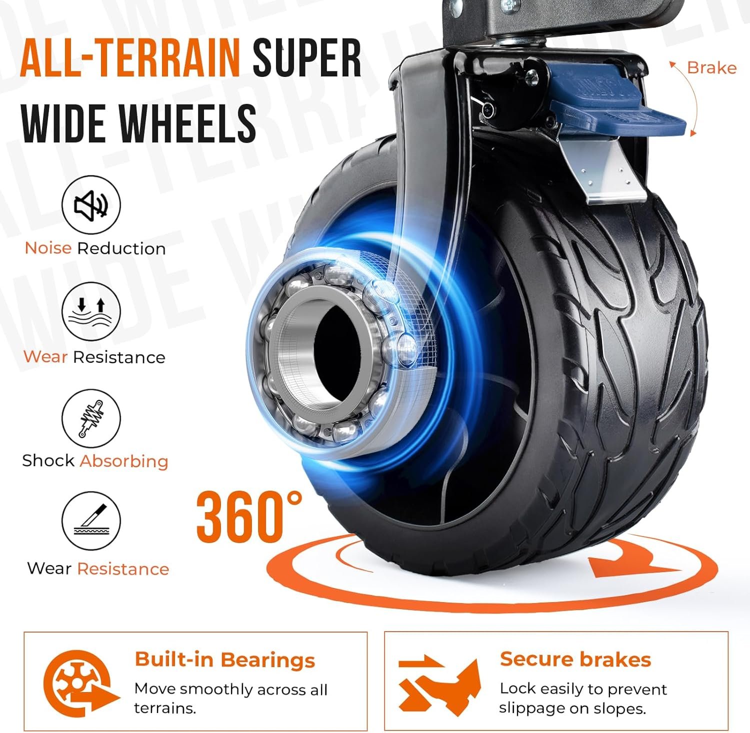 Wide Wheels Inside Pockets for Camping Garden Shopping Sports