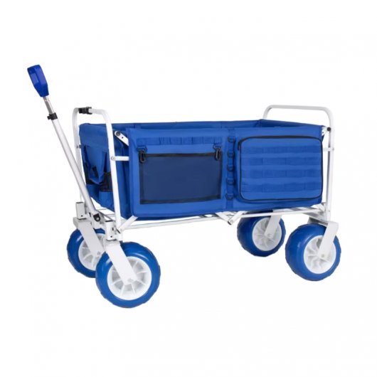 Heavy Duty All-Terrain Fishing Wagon With Aluminum Handle & Fishing Rod Rack