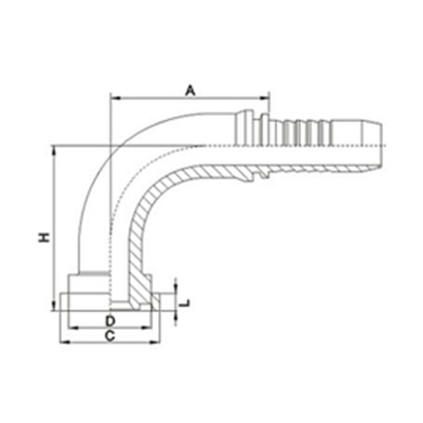 90° SAE Female 3000PSI ISO 12151-3--- SAE J516