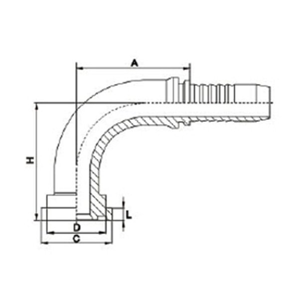 90° SAE Female 6000PSI ISO 12151-3--- SAE J516