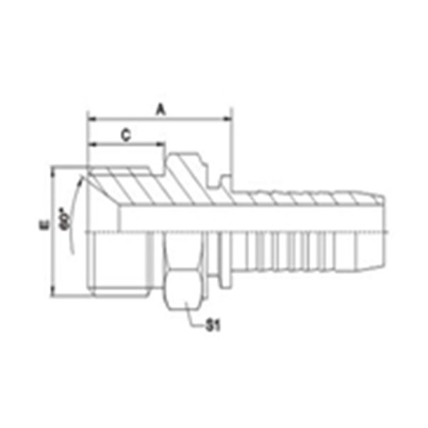 BSP Male Double USE For 60°Cone Seat OR BondedSeal