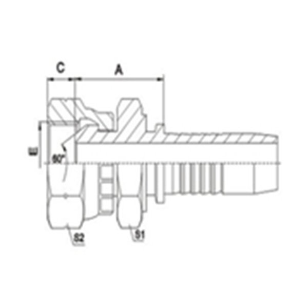 BSP Female 60°Cone Double Hexagon