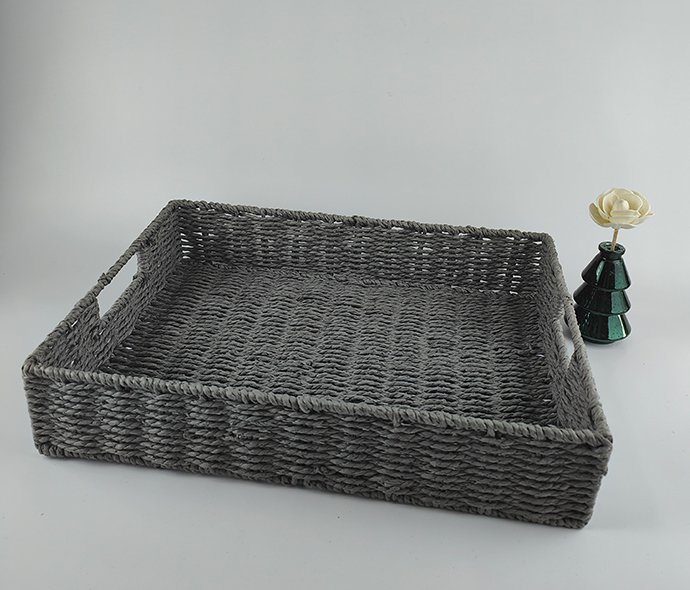 LW23HS016 Imitation rattan plastic pipe (PE pipe) woven storage basket sundry basket home supplies