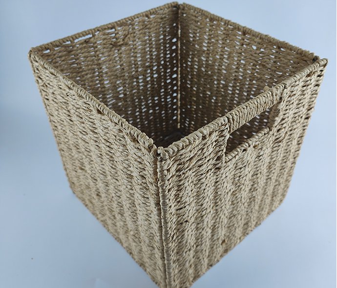 LW23HS015 Imitation rattan plastic pipe (PE pipe) woven storage basket sundry basket home supplies