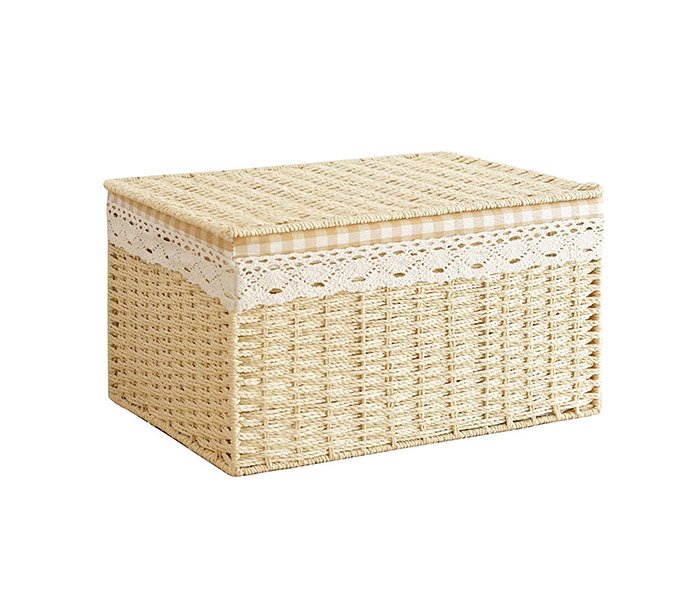 LW23HS026 Cotton rope storage basket End table table sundry snacks storage basket Cute woven basket storage baske