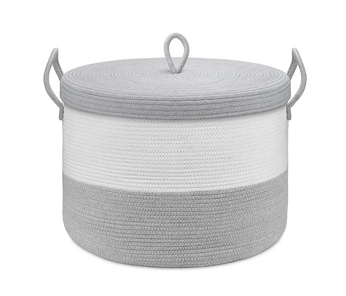 LW23HS034 Thickened cotton woven folding large capacity laundry basket Dormitory sundry storage children's toys storage bucket