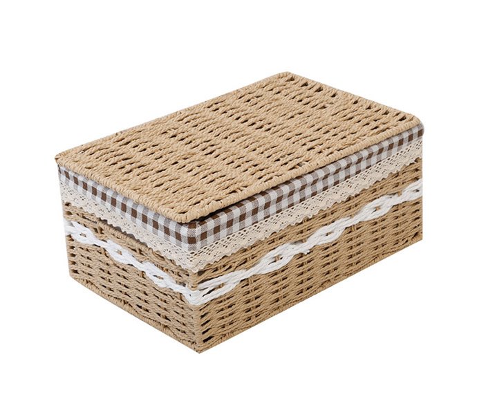 LW23HS023 Cotton rope storage basket End table table sundry snacks storage basket Cute woven basket storage basket