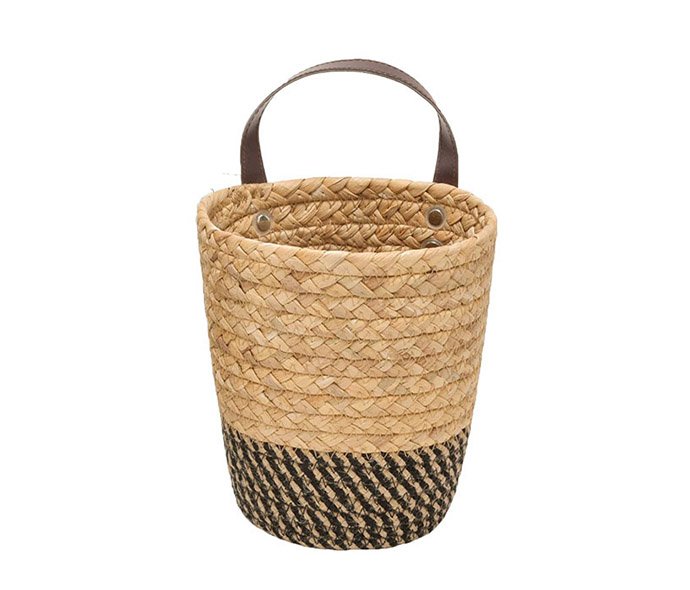 LW23HS024 Woven seagrass storage basket Wall hanging basket storage rack Garden plant basket Woven pushgrass hanging basket