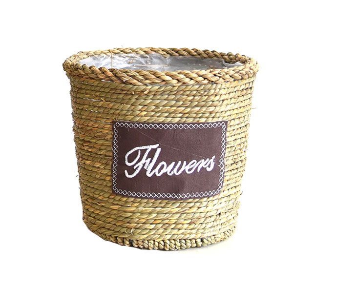 LW23HS040 Grass woven rattan woven flower pot