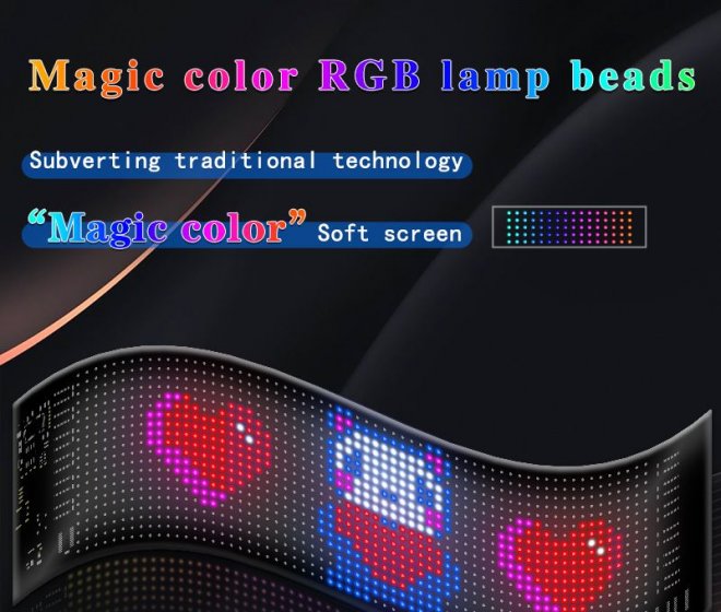 Devil Eyes Car and Truck Soft LED Screen, Large Flexible LED Programmable Display, Dynamic Smart LED Coloured Eyes