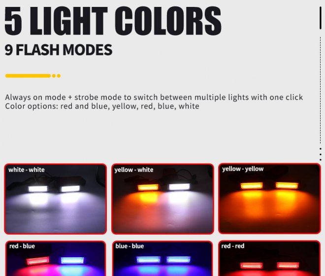 Vehicle Parts & Accessories Auto Lighting Systems Others Car Light Accessories Cutting-Edge COB Automotive LED Caution Flashing Lights: Enhancing Safety on Roads and Worksites