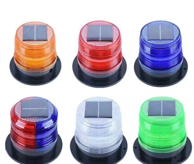 Factory Emergency Vehicle Road Safety Solar Charging Strobe Beacon Led Warning Strobe Light With Magnetic