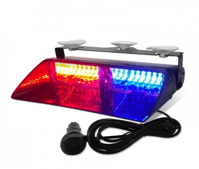 Car suction cup warning light, windshield strobe light, strobe light, 16 LED emergency flashing light, suction cup shovel light