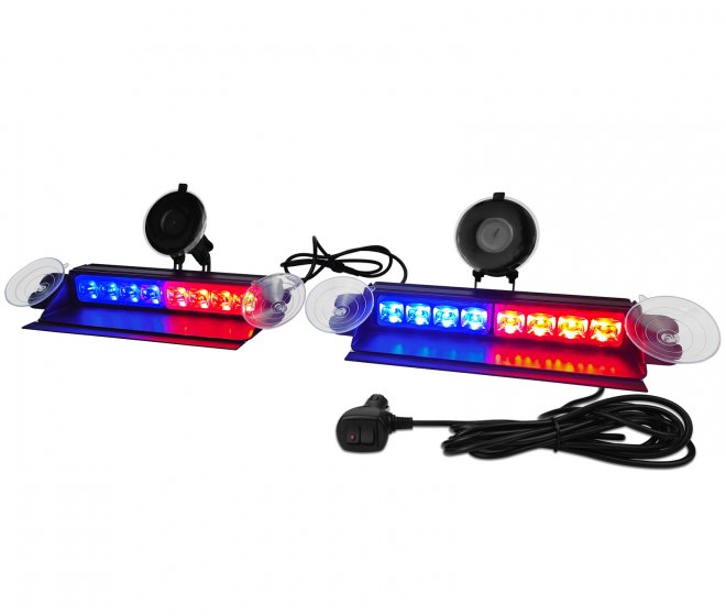 2 In 1 LED Dash Light For Emergency Car Windshield Strobe Flashing Light Bar