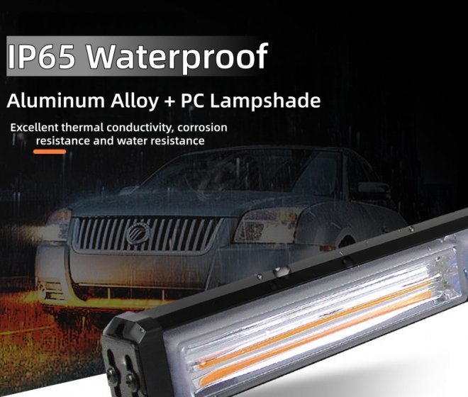 COB Single Row LED Light Bar | 9-36V Multi-Color Strobe Warning Light for Car Grille, Roof & Emergency Rescue