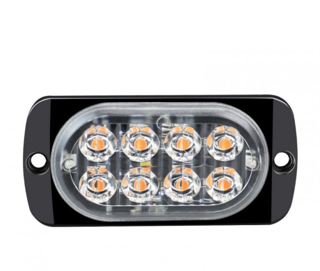 ST-011 8LED Ultra-Thin LED Strobe Warning Light | 12V-24V Universal Side Marker Flashing Signal Light for Cars, Trucks & Vans 