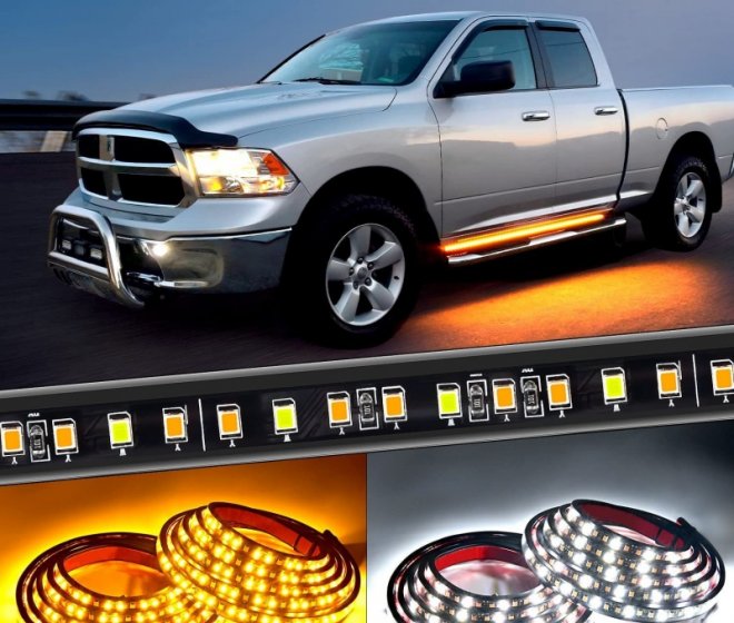 LED Truck Side Step Running Board Light Bar | 48/60 Inch Sequential Turn Signal Light Strip for Pickup Trucks & Off-Road Vehicles
