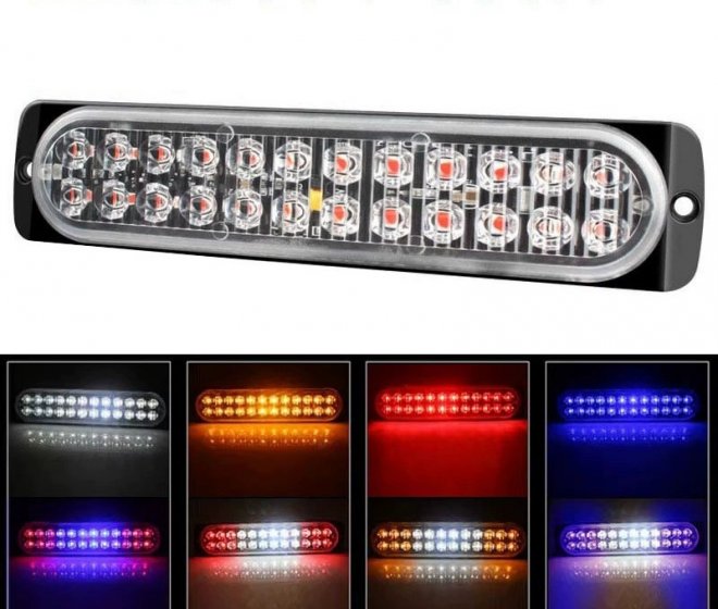 24LED Ultra-Thin Truck Side Marker Strobe Light | 12-24V 24W Waterproof Flashing Warning Light for Trucks & Trailers