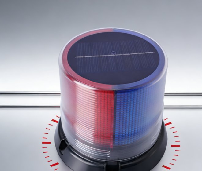 Solar-Powered Magnetic LED Strobe Warning Beacon