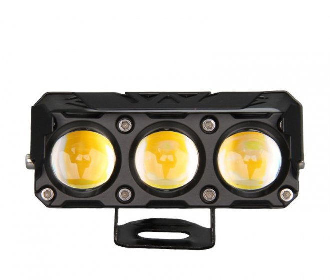 3-LED Dual Color Motorcycle LED Spot Light