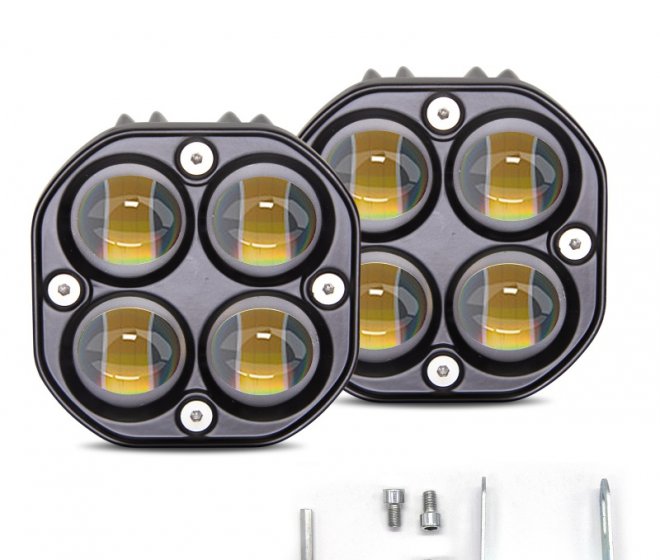4-Leaf Dual Color LED Work Light Pods