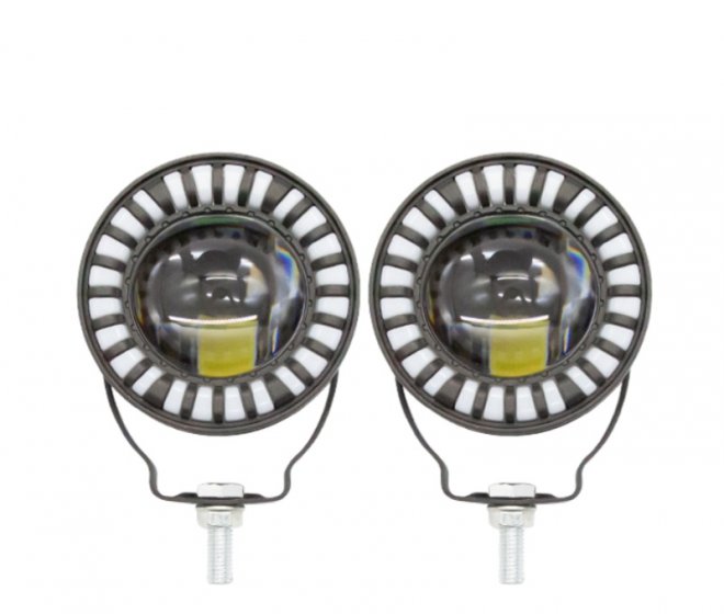 Dual Color White Yellow Strobe LED Spotlights for Auto & Motorcycle