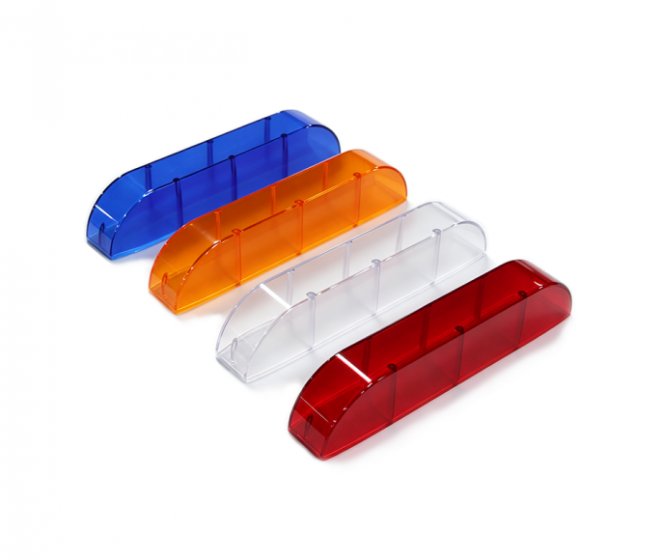 Ribbed Strip Lens Cover — Amber / Red / Blue / White