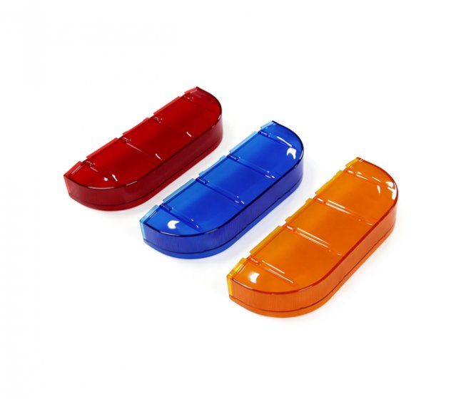 Ribbed Strip Lens Cover — Amber / Red / Blue