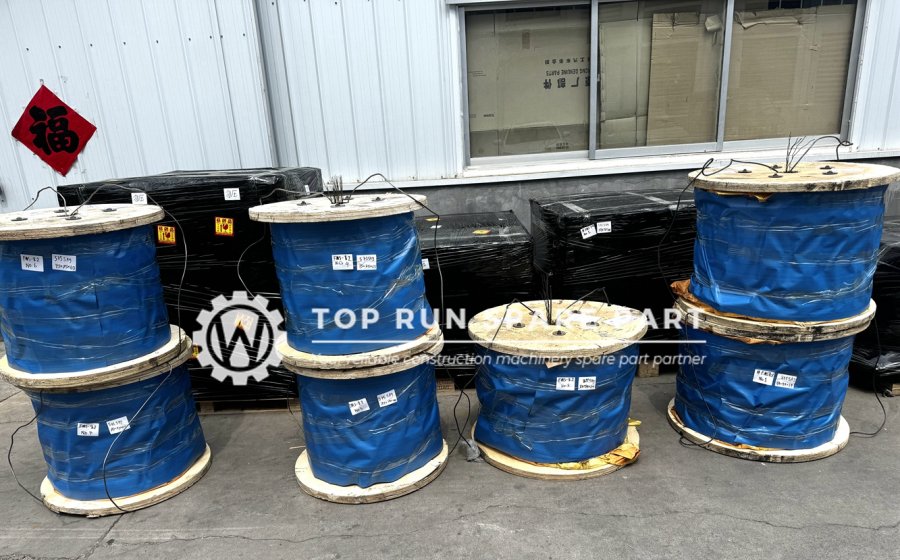 Steel Wire Rope Ready for Global Shipment — Premium Construction Machinery Spare Parts from TOP RUN
