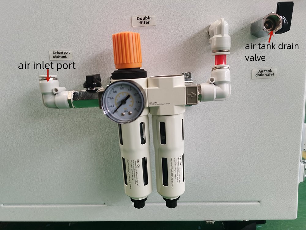 connect compressed air of laser smoke extractor