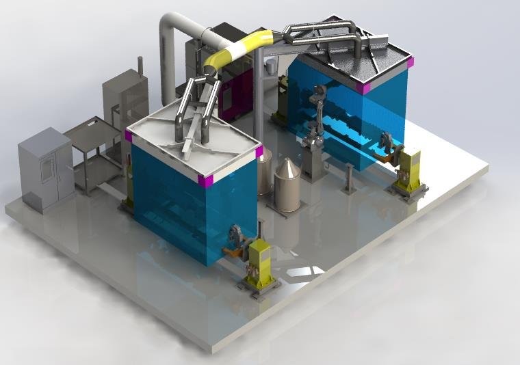 Cartridge Dust Collector with Overhead Hood