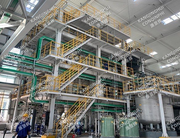 5t/h sodium hydroxyl triple-effect cross-flow evaporation crystallization system