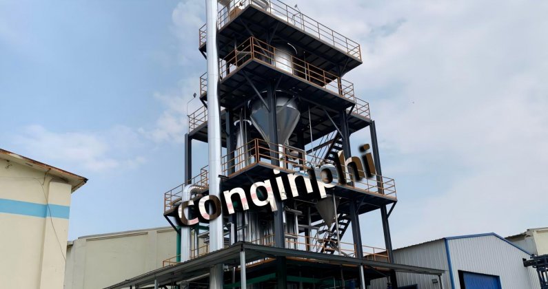 Ammonium sulfate and ammonium chloride single-effect evaporators