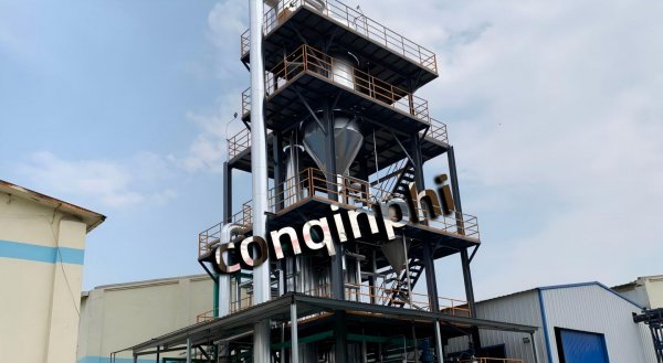 Ammonium sulfate and ammonium chloride single-effect evaporators