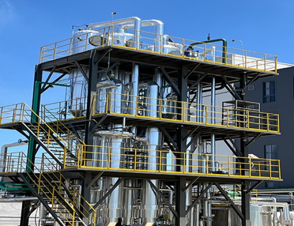 3t/h Triple-effect tubular falling film evaporator