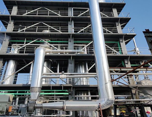 25m³/h ammonium sulfate dual-effect MVR tubular falling film evaporator