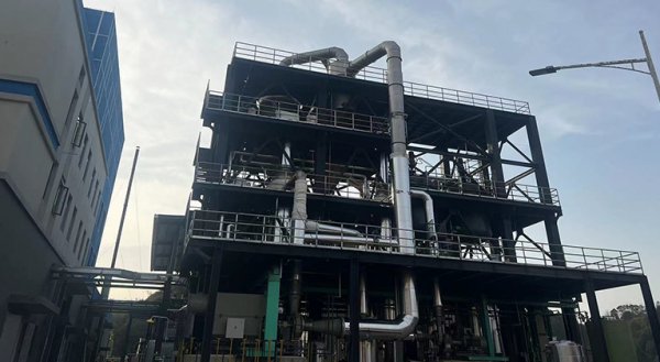 MVR evaporator for evaporation and concentration to recover waste sulfuric acid