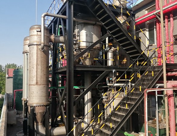 Tubular falling film double-effect evaporator